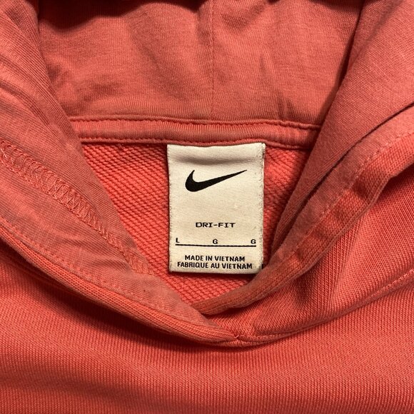 Women’s Nike Tennis Hoodie Large Coral Oversized Cropped Dri-Fit Court Heritage - Picture 5 of 6